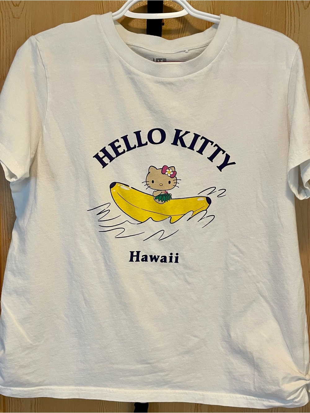 Sanrio Hello Kitty White Tee with Yellow Banana Graphic